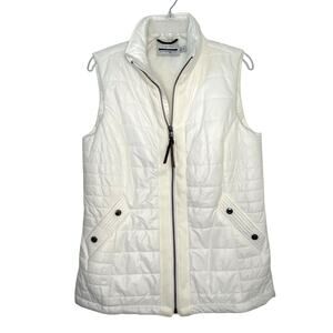 Guideboat Co. Ply the Waters White Puffer Vest Womens Size XS Sailing Coastal